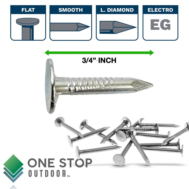 (500-Pack) 3/4-Inch Galvanized Roofing Nails Professional Grade - .75 Inch