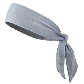 Kenz Laurenz Headbands Tie on Headband for Women Men Running Athletic Hair Head Band Elastic Sports, Basketball, Stetchy Yoga Workout Sweatbands Adjustable Non-Slip Moisture Wicking (Gray)