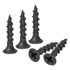 sourcing map M3.8x19mm Drywall Screws, 200pcs Coarse Thread Wood Screws, Carbon Steel Phillips Drive Flat Head Self Tapping Screws