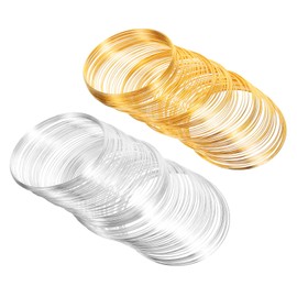 DOITOOL 2Rolls Stainless Steel Beading Wire for DIY Jewelry Making Cuttable Craft Supply for Necklaces Bracelets Wear Resistant Wire Gold Silver