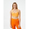 Koton Women's Spaghetti Strappy Binding Detail Sport Bra, Orange (207),