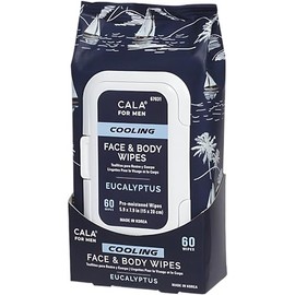 CALA - toallitas de hombre para cara y cuerpo, con eucalipto (paquete con 60 toallitas)