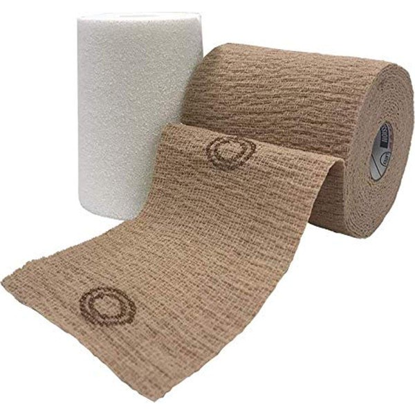 Andover Healthcare 8840UBZ-TN Coflex Ubc Two Layer Unna Boot Kit, 4" x 18' Absorbent Foam Dressing Impregnated with Zinc (Step 1), 4" x 21' Cohesive Bandage (Step 2), Tan, Latex Free (Pack of 16)