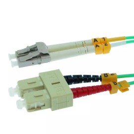 SF Cable 5m LC/UPC-SC/UPC OM3 Multimode Duplex OFNR 2.0mm Aqua Fiber Optic Patch Cable