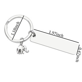 Never Forget How Strong You Are Keychain for Women Men Inspirational Elephant Keychain Gift for Daughter Son Birthday Christmas Gift Encouragement Gift for Friends Sisters Animal Lovers