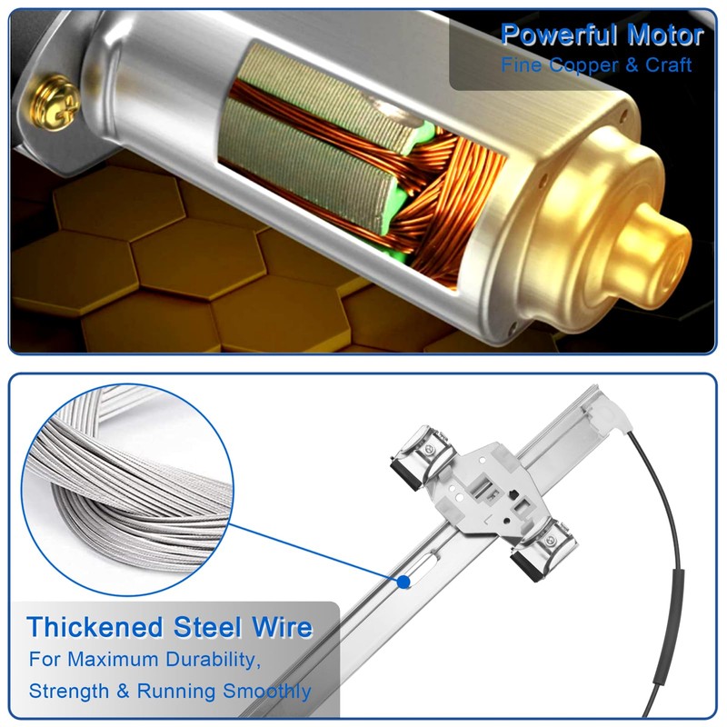 Obaee Rear Left Driver Side Power Window Regulator with Motor