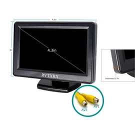 Backup Camera and Monitor System, License Plate Rear View Camera IP68 Waterproof and 4.3 inch Display for Car/Van/Pickup/SUV/Truck etc.
