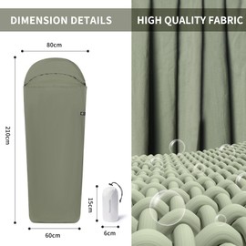 Naturehike Sleeping Bag Ultralight Sleeping Bag Liner Only 128 g Travel Blanket with Small Pack Size Inner Sleeping Bag for Backpacking, Hostels, Huts, Camping