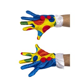 dressmeup K0807 Gloves Carnival Clown Colourful Dots Men Women, Colourful