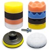 XIAOMAOMAO Auto-Polierschwamm, Polierschwamm-Set, Bohreradapter und Wollwachspads