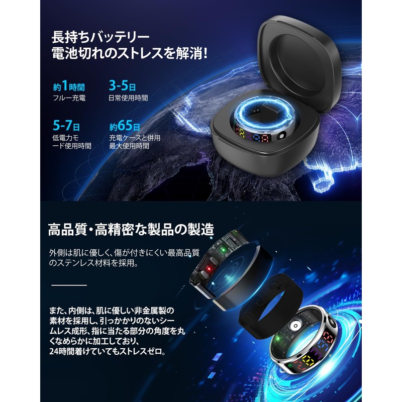 Smart Ring (2025 New) Activity Tracker, Smart Ring, Lasts Up