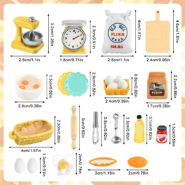 Miniature Gnome Accessories Baking, Gnome Accessories Baking, Miniature Gnome Accessories, 1:12 Miniature Baking Accessories, Miniature Dollhouse Accessories, Kitchen, DIY Kitchen Baking Set, for