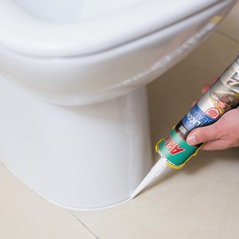 Akfix 100E RTV Translucent Silicone Caulk (24x10.1 fl.oz.)- 100% Waterproof Silicone Sealant for Kitchen and Bathroom, Shower, Bathtub, Toilet, Sink, Window & Door, No Discoloring |Translucent 24 Pack