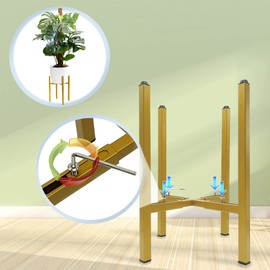 RAINBLELAND Plant Stand 10 11 12 13 14 In, adjustable Metal Planter Stand, Mid Century modern Plant Stands for Indoor Plants, Indoor Plant Pots, Expandable Plant Holder Stand, Metal Adjust Stand