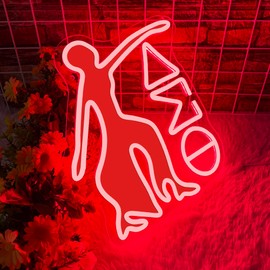 Dance Sorority Neon Sign, Red Printed Dimmable LED Sorority Neon Light Sign, USB Powered Dance Club Party Club Bedroom Decorative Neon Light, Holiday Gifts for Sister(13 * 11.8in)