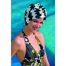 Fashy Ladies Black & White Petal Swimming Hat