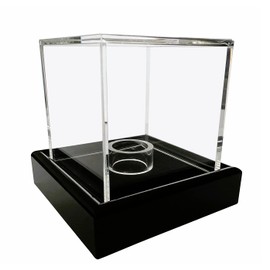 LL-Golf Small Universal Acrylic Display Case 6 x 6 x 6 cm / Showcase / Display Case with Black Velvet for Minerals, Fossils, Stones, Models, Mini Figures, Watches, Jewellery, Coins, Medals