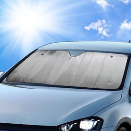 BDK Single Bubble Front Windshield Shade Window Shade- Accordion Folding Auto Sunshade for Car Truck SUV-Blocks UV Rays Sun Visor Protector-Keeps Your Vehicle Cool