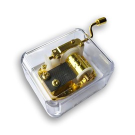 BinkeGG Acrylic Hand Crank Music Box with Sankyo Musical Mechanism Tune: Davy Jones (Pirates of The Caribbean)