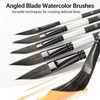 BRIOTA 4PCS Dagger Paint Brush Set, Long Liner for Watercolour