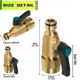 Garden hose coupling hose coupling with regulating valve, one end for connecting to 1/2 inch hose connector, one end for connecting to a 1/2 inch plug-in coupling