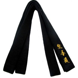 Karate Black Belt SATIN (MATSUMOTO) Embroidery in Japanese 300cm Kempo Kickboxing Martial Arts Budo