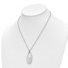 Solid Sterling Silver Polished Crystal Oval with 1 in ext