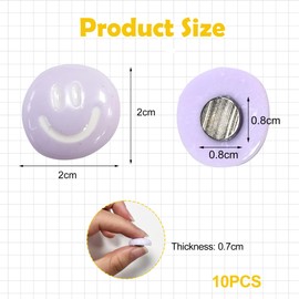 10 Colourful Smiley Face Fridge Magnets, Cute Round Strong Magnets, Creative Magnets for Kids, Whiteboard, Crafts, Kitchen Decor, Magnetic Board, Cabinet, Dishwasher and Office Use