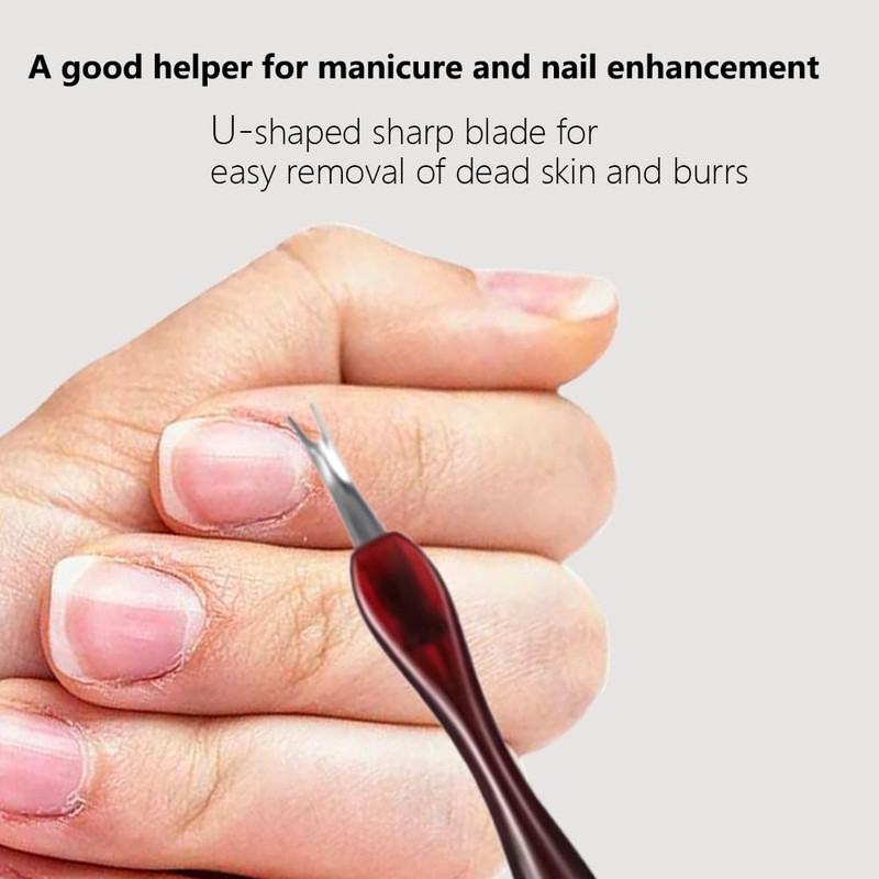 Cuticle Remover, 4 Pcs Cuticle Trimmer, Cuticle Pusher, V Shaped