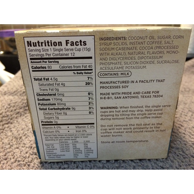 H.E.B. Cafe Ole Cappuccino VANILLA Flavored 12 single cups