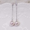 LUCKMORA Pearl Earrings Dangle for Women Drop 925 Sterling Silver