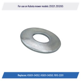 Blade Bolt Beveled Washer Replacement for Kubota Mowers ZD321, ZD326S - K5651-34352, K5651-34350 (6 Pack)