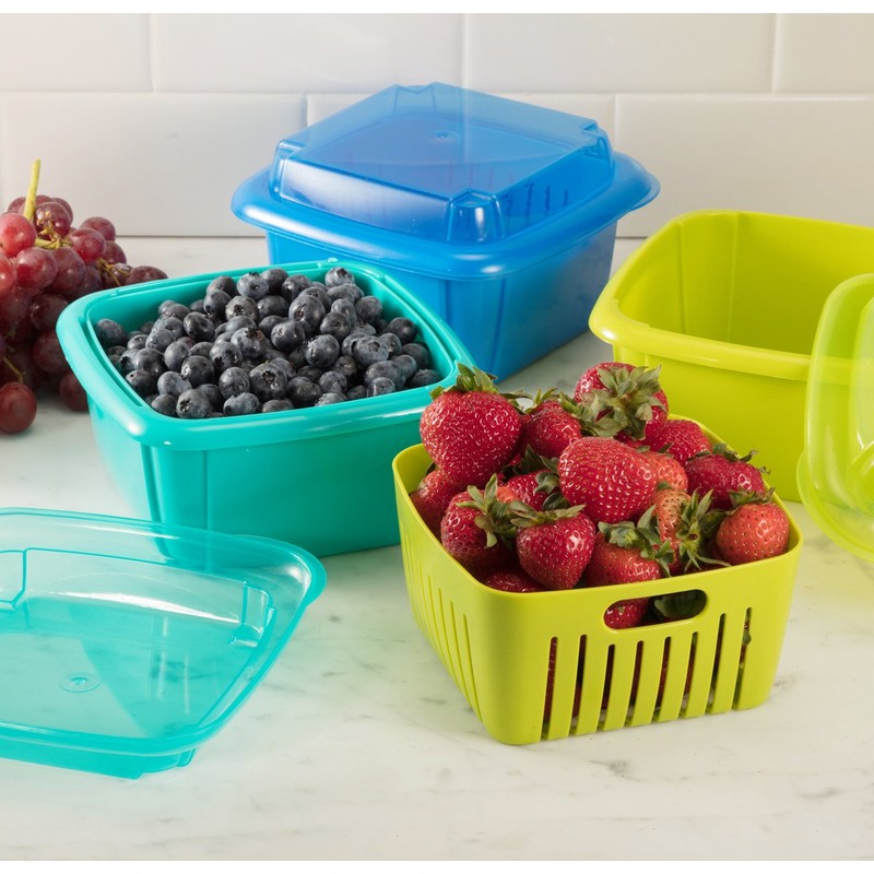Hutzler 374RD Berry Keeper Box, 1 Quart, Red