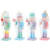 HOMSFOU Christmas Nutcracker Soldier Wooden Christmas Nutcracker Decorations 4pcs King