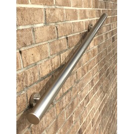 Anodized Handrail Aluminum Stairs Kit Stainless Steel Look 8 Ft and 1.6"diam