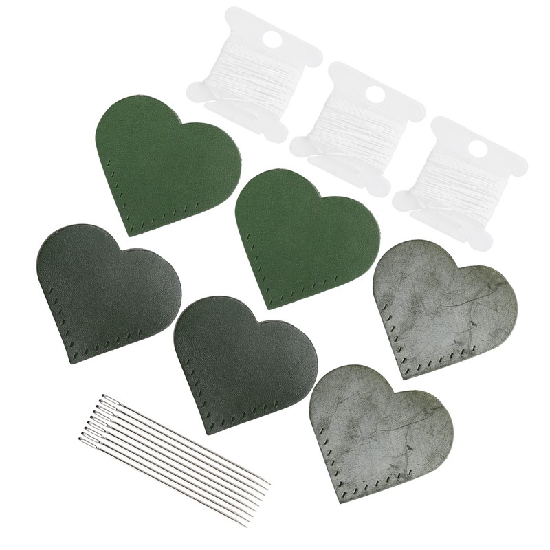 3 Set Page Corner HandMade HeartShaped Leather Bookmark Making Fabric