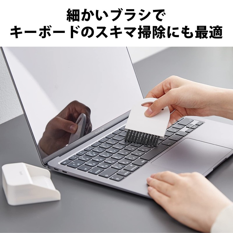 Elecom KBR-018WH Cleaning Brush, Easy Storage, Dustpan with Magnet, Cool