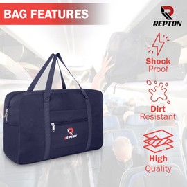 Repton Cabin Bag 45x32x16 | Airlines Underseat Travel Bag Holdall Bag | Carry on Hand Luggage Weekend Bag for Men & Women (Blue)