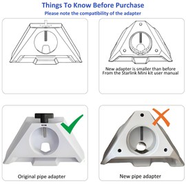 Starlink Mini Mount for RV/Yacht/Camper/guardrails/RV Ladder Roof, 360° Adjustable Clamp Starlink Mini Accessories Compatible with Original Pipe Adapter