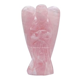 Rose Quartz Angel - Rose Quartz Crystal Angel and Pocket Guardian Angel Crystal Figurines (2 inches)