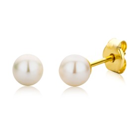 Miore Earrings for Kids studs Freshwater Pearls Yellow Gold 9 Kt / 375