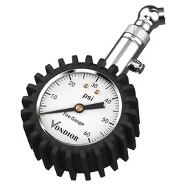 Tire Pressure Gauge - (0-60 PSI) Heavy Duty, Certified ANSI Accurate with Large 2 Inch Easy to Read Glow Dial, Low - High Air Pressure Gauge. Tire Gauge for Car and Trucks Tires by Vondior