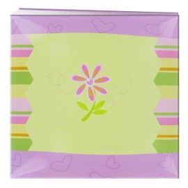 Pioneer 3D Applique Striped Post Bound Album 12"X12"-Flower
