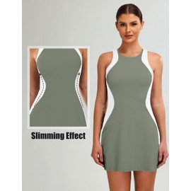 Blooming Jelly Womens Activewear Dress Athletic Golf Clothes Color Block Skirt Active Workout Outfits (S, Green)