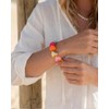FAUTHENTICUTE Colorful Heart Bead Bracelet for Women with Chunky Gold