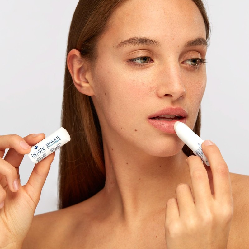 Rilastil Xerolact Lip Balm, Nourishing and Protective, with Shea Butter,