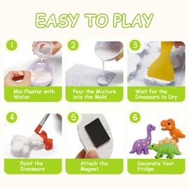 LEADSTAR Dinosaur Toy with 7 Figures for Shaping and Painting, Children's Toy DIY Painting Set Craft Sets Painting Drawing Toy for Children 3 6 7 8 9 10 Years Gifts for Birthday Christmas