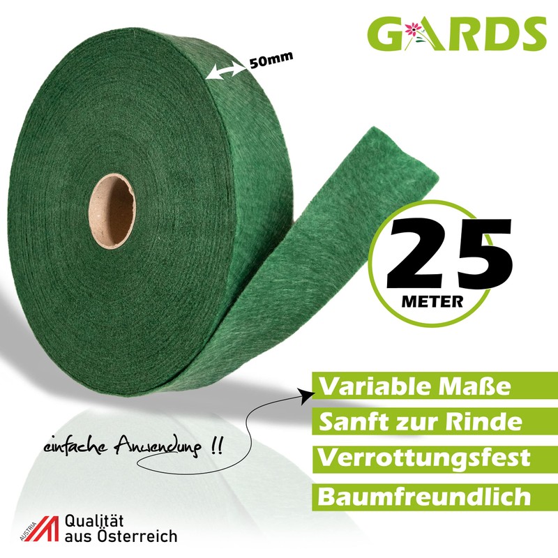 Gards® Baumanbinder - Fleece Tape - Garden Cord, 25 Metres,