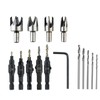 15 PCS Countersink Drill Bit Set, Woodworking Chamfered Set,1/4 Inch