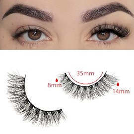 FARRED Pestañas Naturales, Pestañas Cortas, Tiras De Pestañas Postizas De Visón Tenues, 10 Pares, Aspecto Natural, Pestañas Postizas Pequeñas, Pestaña